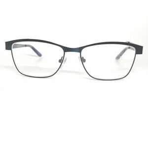 Enhance 3985 Eyeglasses Satin Blue Metal Rectangular Frames 55-16-145 22194